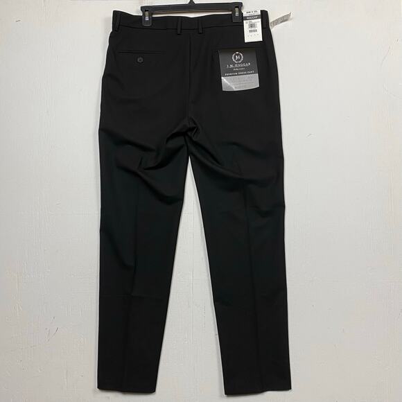 HAGGAR J M Premium Dress Pants Slim Super Flex Waist 2" Stretch Black 36x32 - Picture 7 of 11